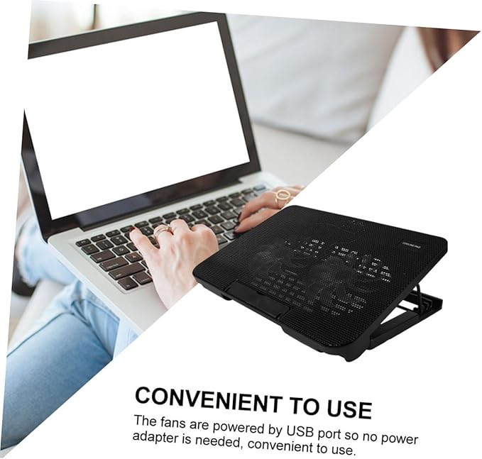 MERRYHAPY Laptop Cooling Pad Dual USB Fans Portable Notebook Cooler Stand for Enhanced Heat Dissipation Black