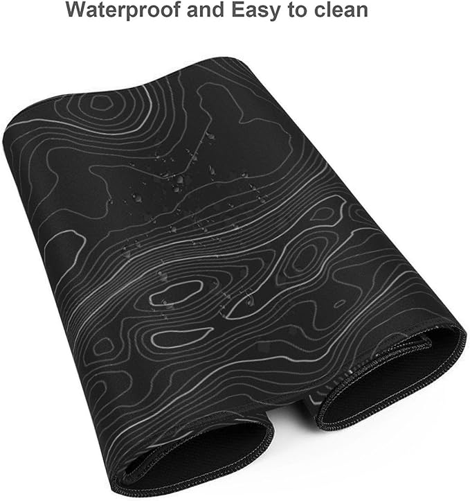 AQQA Topographic 3XL Huge Mouse Pads Oversized (48x24) - Extra Large Gaming XXXXL Mouse Pad for Full Desk - Mousepad with Stitched Edges Non-Slip Rubber BaseDesk Mat for LaptopComputer &amp PC B