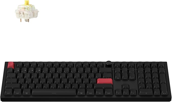 Keychron Q6 Max QMK/LUANCHER Wireless Bluetooth/2.4GHz/USB-C Wired Custom Mechanical Keyboard Full Size Programmable Knob RGB Backlit Hot-Swappable Gateron Banana Switch for Mac Windows Linux - Black