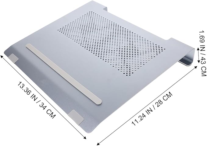 POPETPOP Laptop Cooler Pad Stand for 17.3 Inch Notebook Dual 12cm Cooling Fans RGB Light Fan for Heat Dissipation Aluminum Construction
