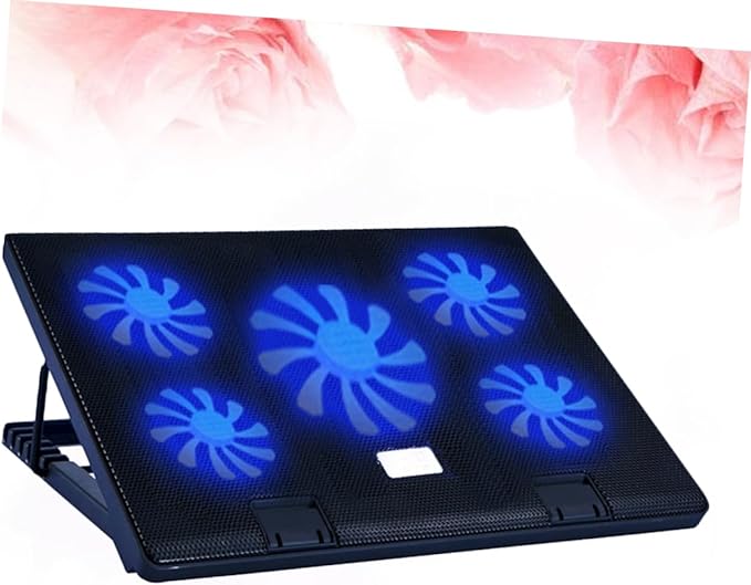 DOITOOL 1pc Dc5v Laptop Cooling Pad Notebook Stand 5 Fans Easy Install Strong Heat Dissipation Energy Saving Design