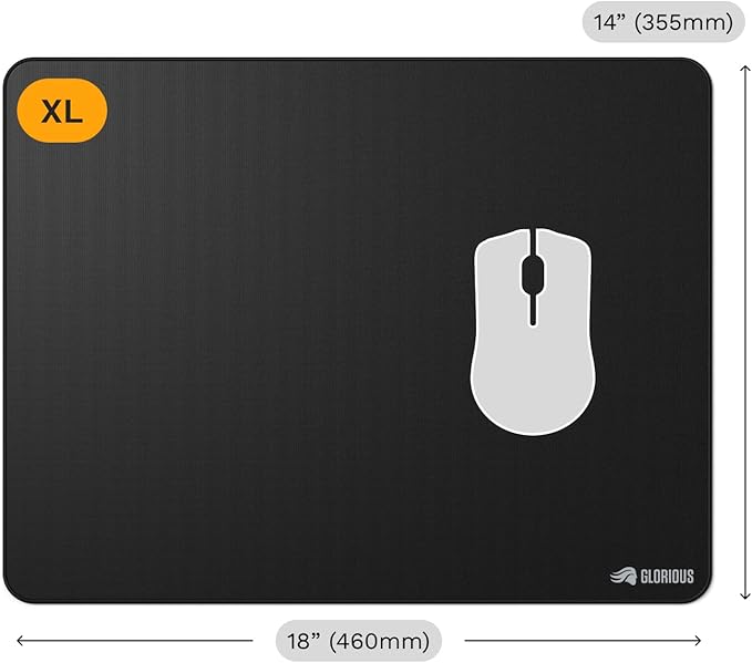 Glorious Gaming Mouse Pad GMP 2 - XL - Spill-Proof Mouse Pad Optimised for All Gaming Sensors Balanced Surface for Speed &amp Control Durable Anti-fray Edges - 18 x 14 x 0.12 - Large Desk Mat
