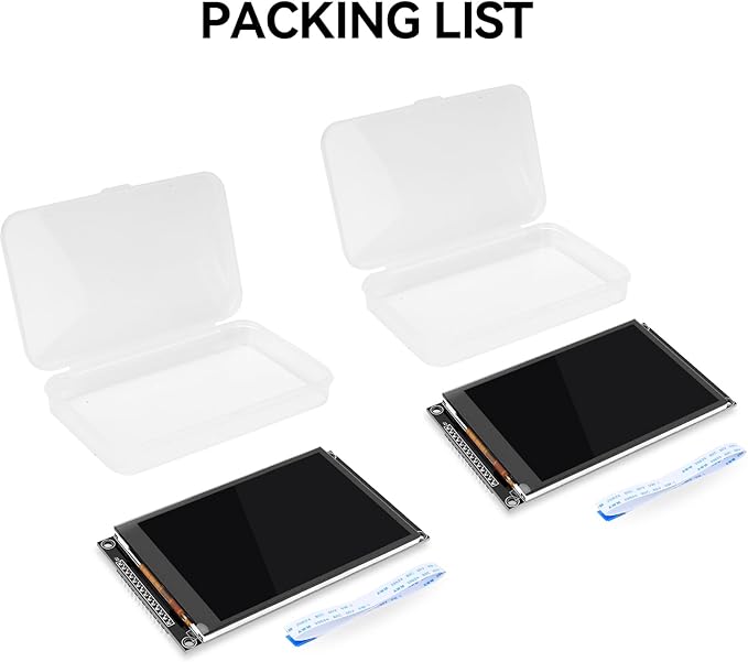 2PCS LCD Display 4.0 Inch 320x480 TN Capacitive Touch Screen Esp32 Display Module SPI Serial ST7796S Driver for Ar duino R3/Mega2560 (Black)