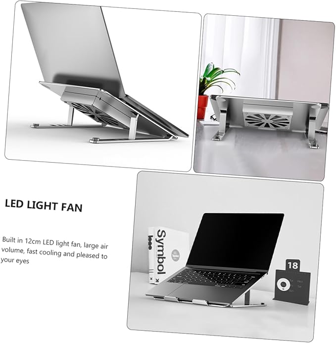 Laptop Cooling Pad with LED Fan Quiet Ventilated Support for Laptops Up to Adjustable Design for Enhanced Heat Dissipation and Ergonomic Comfort