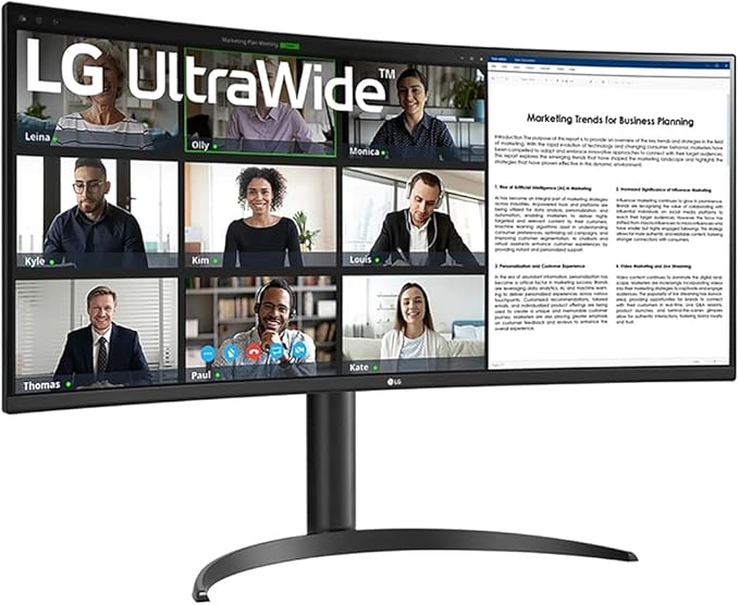 LG 34WR55QK-B 34 Curved UltraWide WQHD HDR 10 100Hz Monitor with USB Type-C Bundle with Elite Suite 18 2X HDMI Cable and Deco Gear CPS Exclusive 26 Month Protection Pack (BEACH-CPS-26M500)