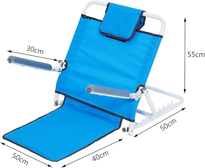 Adjustable Padded Multi-Function Comfy Backrest Foldable Breathable Fabric Adjustable Sit-Up Bed Backrest Support for Beach Travel Lounge CampingBlue for Bed