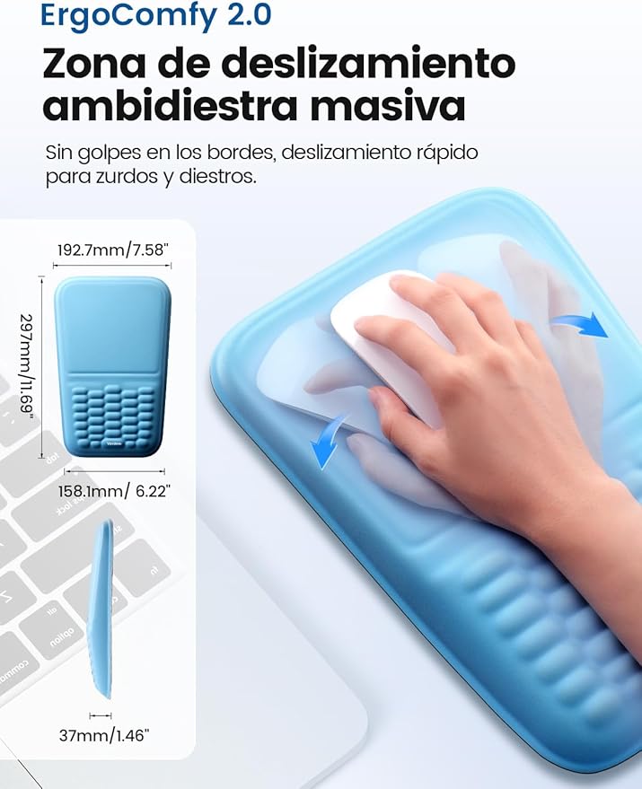 Vaydeer Ergonomic Mouse Pad with Wrist Rest – Memory Foam Mouse Pad with Wrist Support &amp Massage Bulge Non-Slip PU Base Relieves Carpal Tunnel Pain – Ideal Mouse Wrist Rest for Office &amp Home
