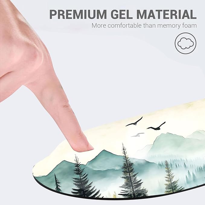 Desk Mat Mouse Pad with Wrist Rest 4-in-1 Large Mouse Pads for Desk Ergonomic Mouse Pad and Keyboard Wrist Rest Gaming Keyboard Mat for OfficeMisty Forest and Mountain