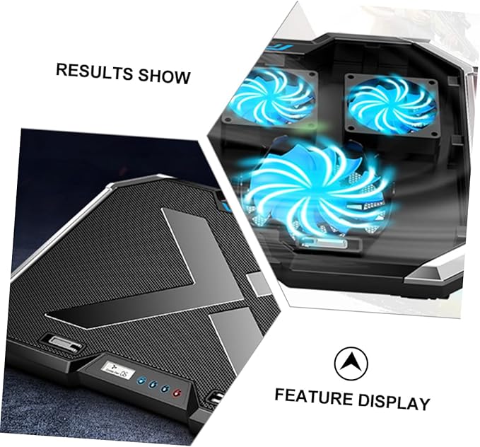Adjustable RGB Led Laptop Cooler Pad Notebook Cooling Base LCD Touch for Under Gaming and Office