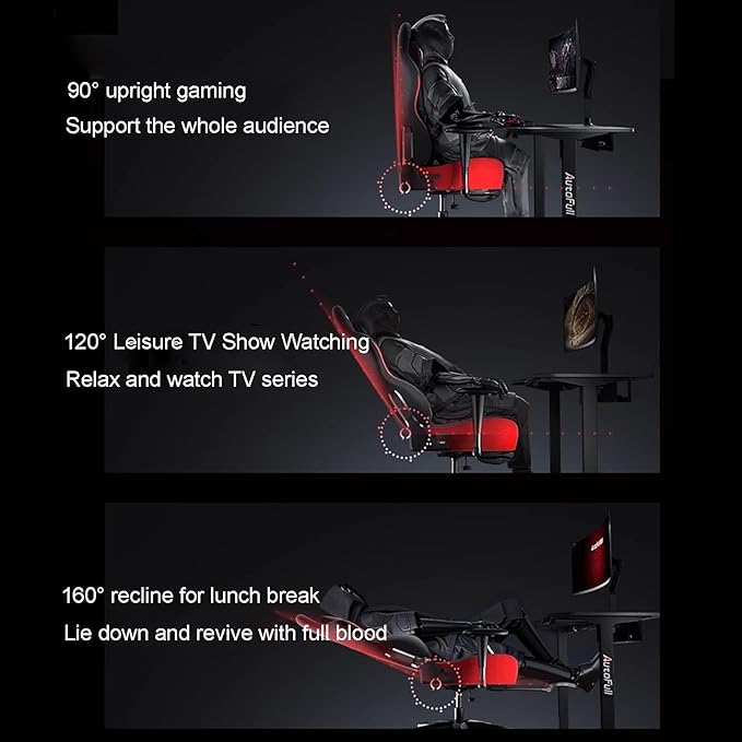 Ergonomic Gaming Chair Comfortable and Breathable Office Chair Height Adjustable Computer Chair with Footstool(Without Foot Rest)