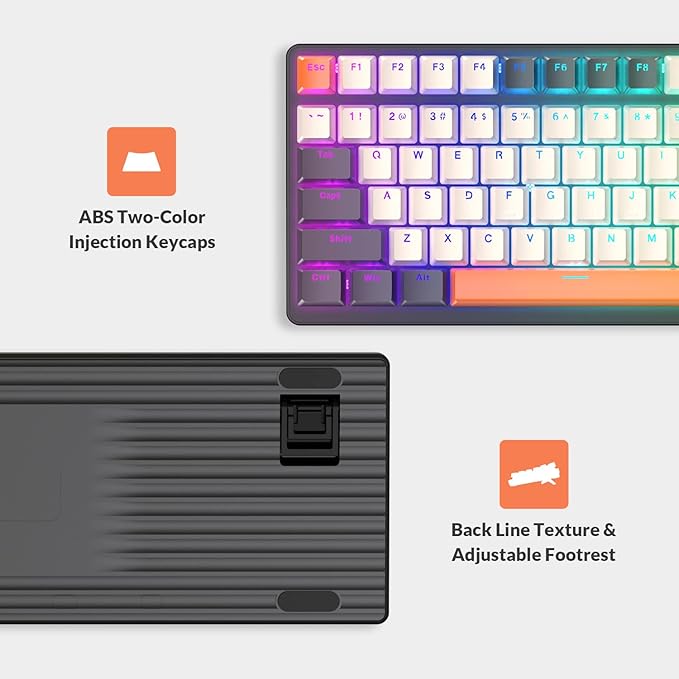 ZIYOULANG K3 Mechanical Gaming Keyboard and Mouse Combo - 98Key RGB Backlit Blue Switch Ultra-Light Honeycomb Shell Mouse Compact Design Wired Coiled Cable for PC/Mac/Windows (Shimmer)