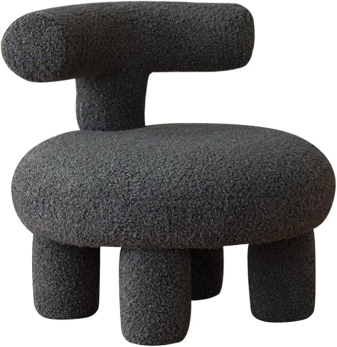 Gaming Chair Small Cashmere Bedroom Sofa Office Chair for Lumbar Support Ergonomic Dining Room Computer Gaming Chair Learning Desk Chair Meeting Chair Living Room A (Color : Black Size : One Side