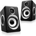 Computer Stereo 1 Pair USB+AUX Wired Computer Speakers Bass Reinforcement 4 Diaphragm for Laptop Desktop 8W High Power Loudspeaker (Color : Silver) (Silver)