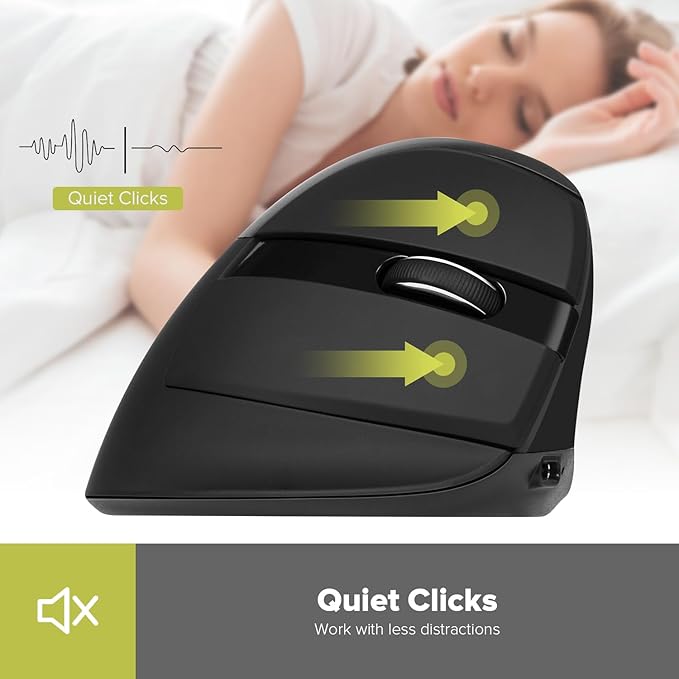 DELUX Wireless Ergonomic Mouse Vertical Mouse for Small Hands Silent Click Ergo Mouse Up to 4000 DPI 6 Buttons Rechargeable 2.4G/BT 5.2 Dual-Mode Compatible with Laptop/PC (M618MINI-Black)