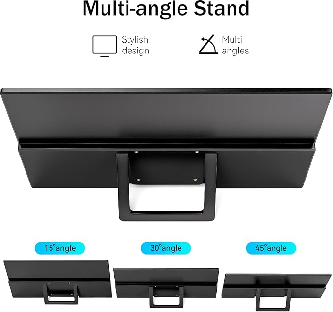 Portable Monitor 15.6 Inch 1080P FHD USB-C HDMI Ultra-Slim Travel Monitor with Kickstand &amp Speakers IPS Gaming Display Screen Extender for Laptop PC Mac Phone PS Xbox Switch