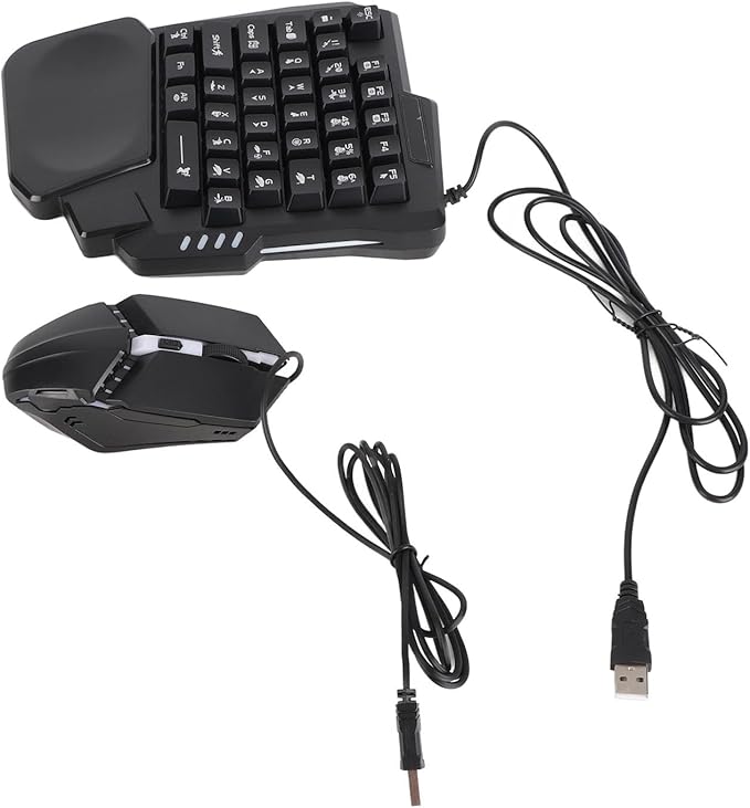 ZJchao RGB Backlit Keyboard Mouse Combo Single Hand Gaming Kit with Phone Stand Fast Charging for iOS