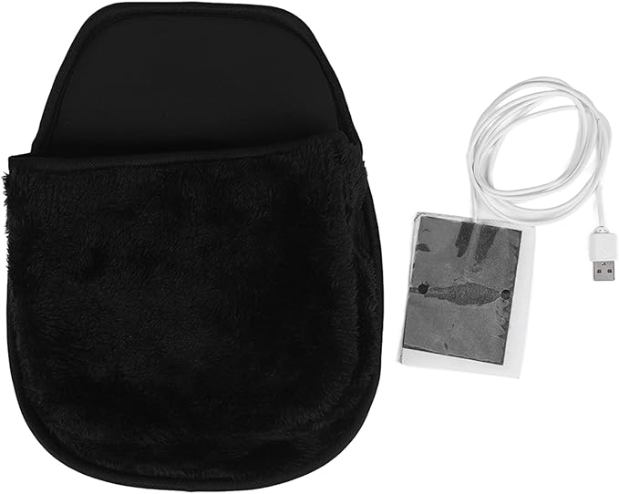Heated Pad Hand Warmer Pad Office Mousepad USB Heated Computer Pad Hand Warmer Roomy Hand Warming Pad Desk Accessories for Men Women Heating Pads (Black)