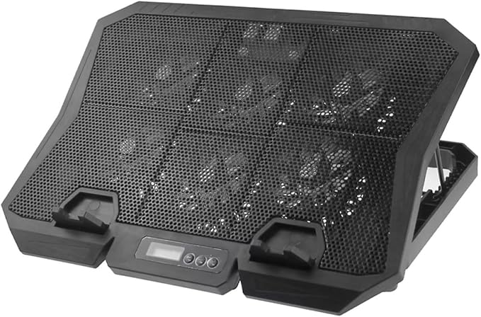 NOLITOY Adjustable Laptop Stand with Cooling Fan for Laptops PC Cooling Pad Cooler with Quiet Fan Stable Sturdy Holder for Desk and Bed Use Heat Dissipation Storage Holder