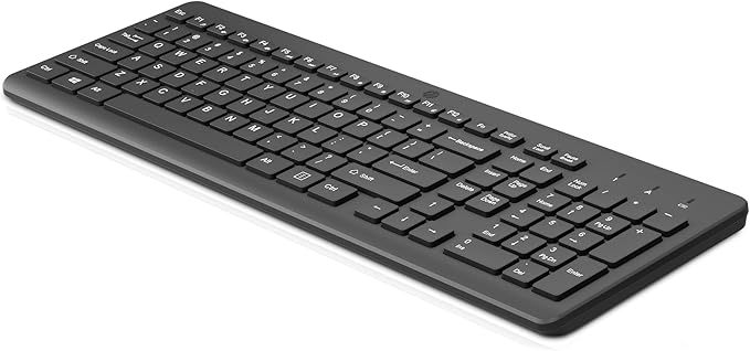 HP 220 Wireless Keyboard - 2.4GHz Connectivity w/Data Encryption - Low-Profile Chiclet Keys - Win/Mac - Laptop PC Compatible - Shortcut Keys &amp Num Pad - LED Num Caps &amp Scroll Lock (‎‎805T2A