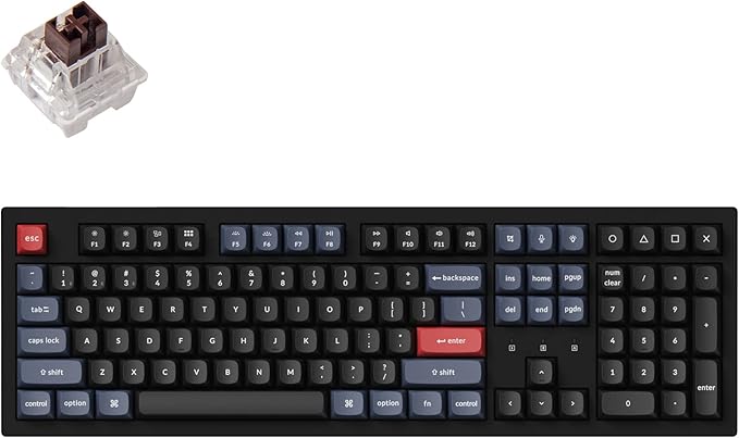Keychron K10 Pro Wireless Custom Mechanical Keyboard Full-Size QMK/VIA Programmable Bluetooth/Wired White Backlight with Hot-swappable Keychron Super Brown Switch Compatible with Mac Windows Linux