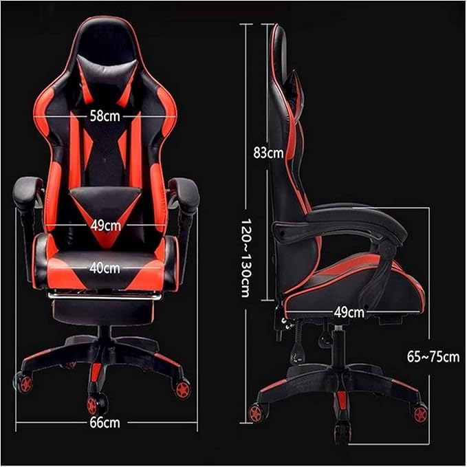 Office Chair Gaming Chair Ergonomic Computer Desk and Chair Office Chair with Footstool Swivel Chair Game Chair Work Chair Chair (Color : White Size : One Size) Needed