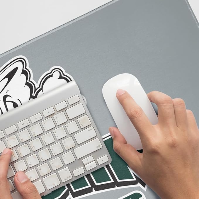 Lake Erie College LEC Storm Primary Logo Large Gaming Mouse Pad Desk Mat with Stitched Edges Non-Slip Base for Gamer Home and Office 31.5 x 15.7