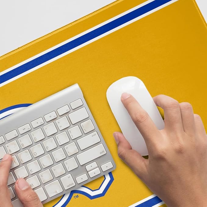 Albany State University Golden Rams Primary Logo Stripes Large Gaming Mouse Pad Desk Mat with Stitched Edges Non-Slip Base for Gamer Home and Office 31.5 x 15.7