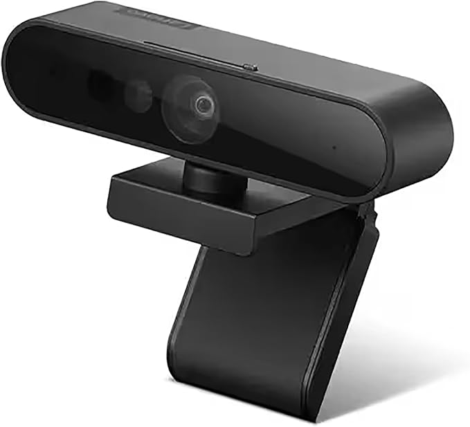 Lenovo Performance FHD 1080p Webcam USB-CLog-on with Windows Hello Dual Microphones 95 Degree Lens and 4X Digital Zoom Sliding Privacy Shutter Black