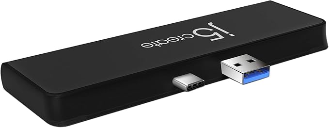 j5create Surface Pro 7 Ultradrive mini Dock 6-in-2 4K60 HDMI 10Gbps USB-A x 2 10 Gbps USB-C with PD 60W Pass-Through Charging SD/microSD Card Reader (JCD324B)