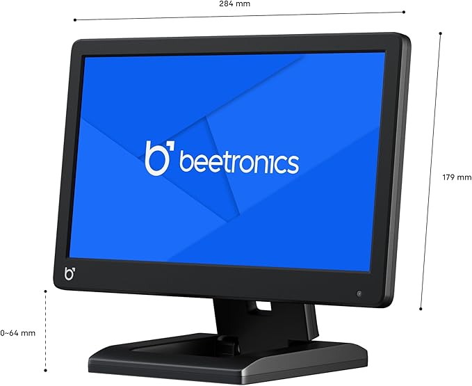 Beetronics 13 Inch Professional Monitor – Full HD 1080p IPS Display | High-Performance Durable Plastic Housing | HDMI VGA BNC RCA Inputs | Matte Screen 24/7 Operation Wide Viewing Angles | 13HD7