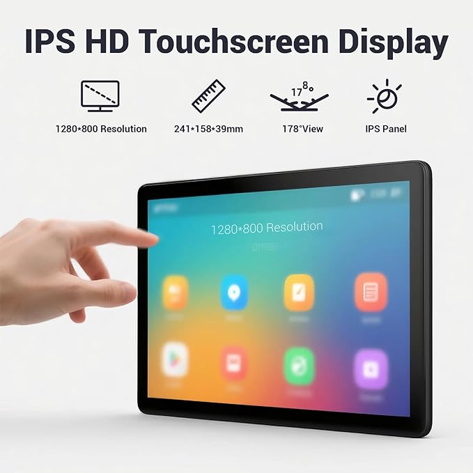 10.1 Inch IPS LCD Touch Screen Display Panel 1280×800 Capacitive USB Portable Second Screen HD Monitor for Windows 10 11 Pro iOS Mini Pc etc (10.1 Inch)