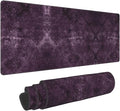 Eggplant Velvet Damask Plum Purple Floral Large Mouse Pad 31.5x12 Inch Gaming Desk Mat XXL Non-Slip Rubber Base Computer Pad with Durable Stitched Edges for Work and Play
