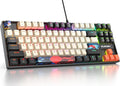 Fogruaden RGB Wired 75% Percent Mechanical Keyboard with Red Switch TKL Mechanical Keyboard 75 Percent 87 Keys NKRO Compact Gaming Keyboard 75% for Win/Mac Laptop PC Gamer (Carbon/87)