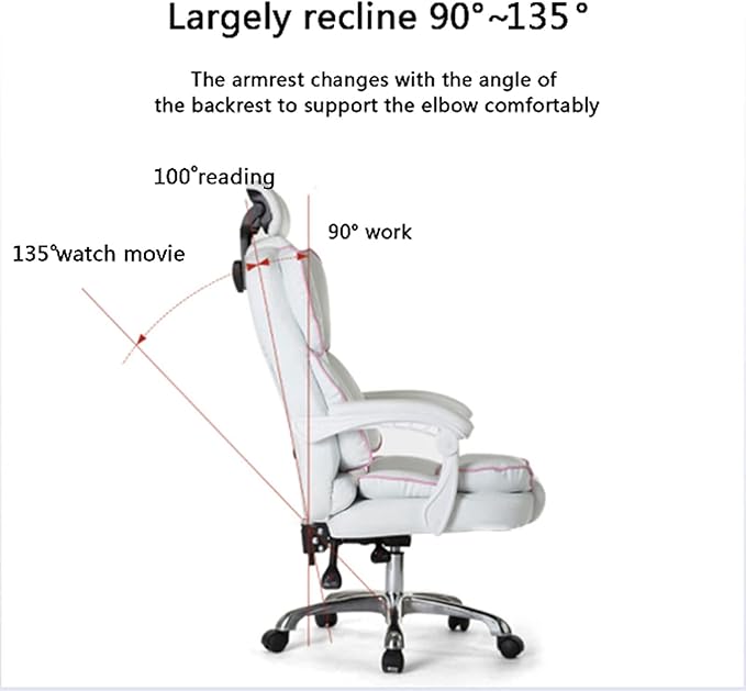 Office Chair Desk Chair Computer Chair Pink Computer Chair Gaming Chair White Ergonomic Office Chair Leather Office Chair Large Executive Desk Computer Chairs Adjustable Tilt Angle Thick Padded Rolli