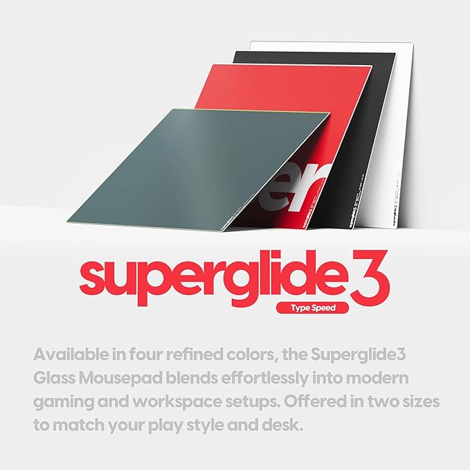 Pulsar Gaming Gears Superglide Pad v3 Type-S – Alumino-Silicate Glass Gaming Mouse Pad Soft R-Edge Anti-Slip Silicone Base 420mmx330mm (L Green)