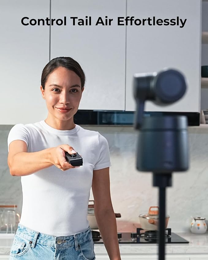 OBSBOT Tail Air &amp Smart Remote Combo Streaming Camera with AI Tracking PTZ Intelligent APP Gesture Control HDMI/USB-C/Wireless Webcam Video Cameras for Filming Worship Content Creator etc.