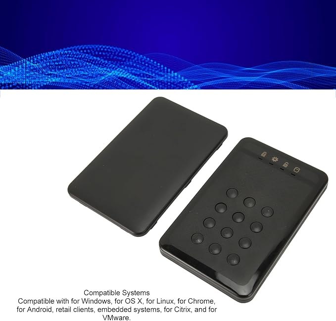 Zyyini Encrypted Hard Drive Enclosure 3TB 5Gbps Encrypted USB 3.0 2.in SATA Hard Drive Enclosure Password Access Hardware for 7 8 10 for OS X 10 and