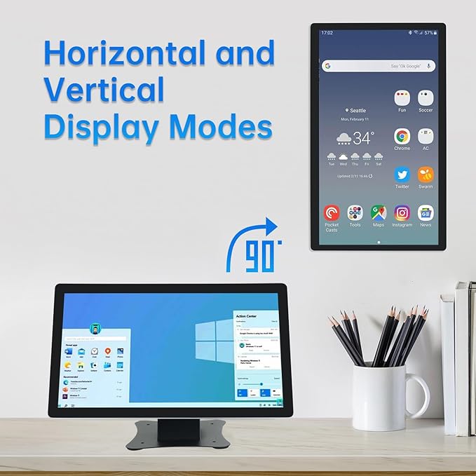 18.5-inch POS Touchscreen Monitor with Stand16:9 Display 1920 x 1080PWiFi &amp LANBuilt-in SpeakersWin 10 i7 8GB RAM &amp 256GB SSDSuitable for Restaurant RetailBar &amp Small Business