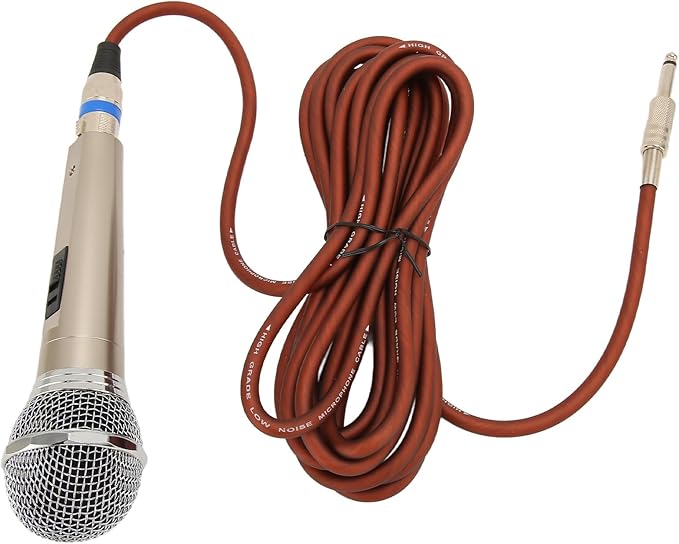 Keenso Dynamic 6.5mm Metal Wired Microphone with 3D Pickup Pattern for Karaoke Live Streaming Professional Microphone for Musicians