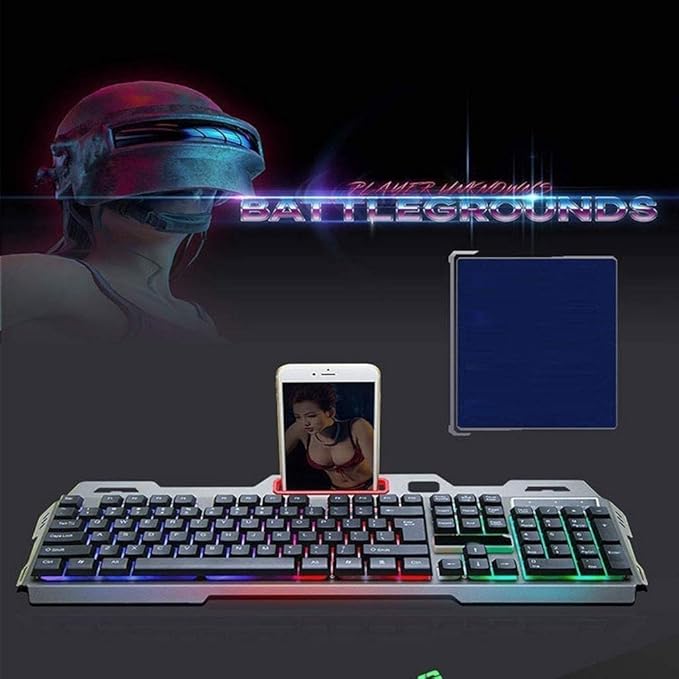 Mechanical Gaming Keyboard RGB Backlit Keys Computer Keyboard 104 Keys Wired Gaming Keyboards USB Keyboard for PC Gamer Laptop (Black)