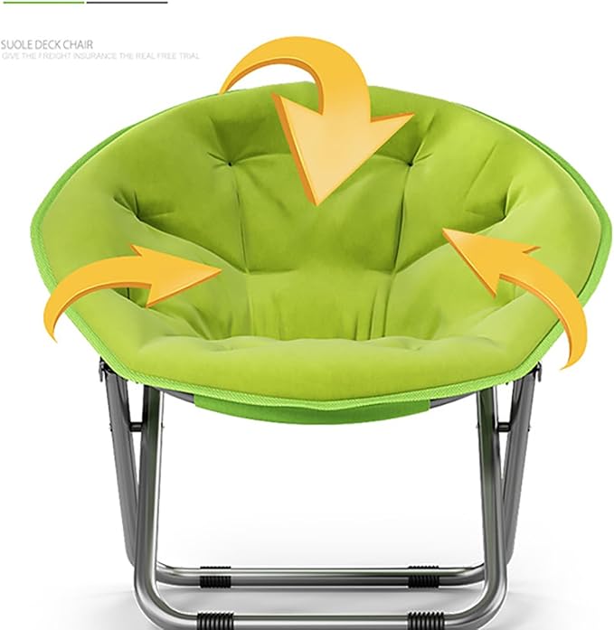 NaKeah Saucer Chair Foldable Oversized Lounge Chair Metal Frame Moon Chair for Bedroom Living Room Reading Gaming Room Soft Lazy ChairC