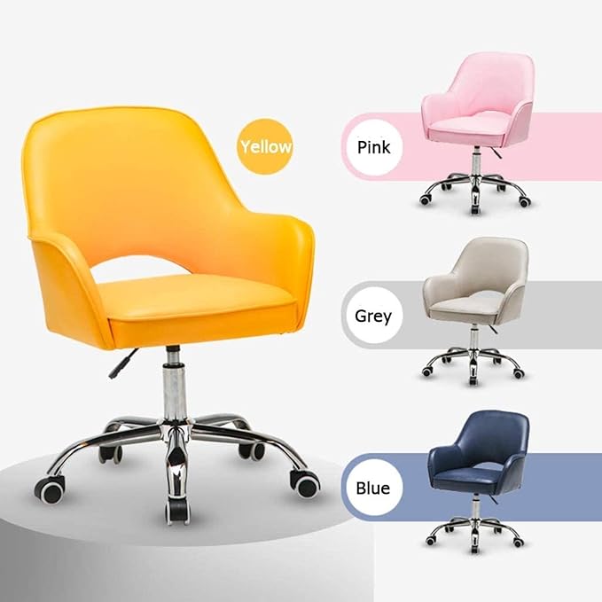Office Chair Velvet Fabric Seat Swivel Computer Chair Office Chair Adjustable Middle Back Table and Chair Ergonomic Gaming Chair Chair (Color : Pink) Needed