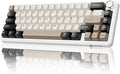 ATTACK SHARK X66 Wireless Mechanical Gaming Keyboard with KnobTri Mode USB-C/BT5.0/2.4G Gasket Mounted 60% RGB Gaming Keyboard 66KeysPBT Keycap Hot Swappable Custom Strawberry Switch(Cheese White)