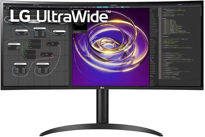 LG 34” 34BP85CN-B 21:9 QHD UltraWide™ Curved Monitor with HDR10 USB Type-C™ &amp AMD FreeSync™