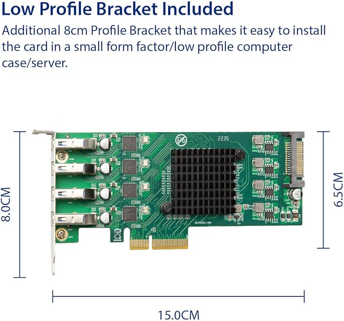 USB 3.2 Gen 1 5 Gbps 4 Port Type-A PCI-e 3.0 x4 ASMedia ASM3142 Controller