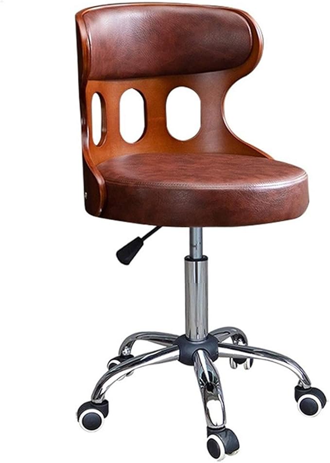 Mlaea Classroom Dormitory Hotel Chair Gaming Club Bar Chair with Adjustable Height Executive Swivel Computer Chair 40 * 44-54CM(Color:#1)