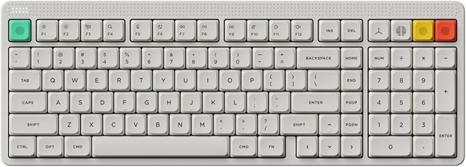 nuphy Node100 Wireless Mechanical Keyboard Hot Swappable Custom Low Profile Keyboard 103 Keys Computer Gaming Keyboards Supports Touch Gestures PBT Keycaps RGB Backlit Bluetooth/2.4GHz/USB-C