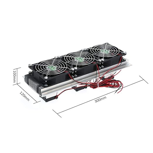 180W Trinuclear Thermoelectric Peltier Refrigeration Air Cooling System Kit Cooler 3X Fan for Small Space Cooling Pet Bed Laptop