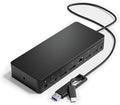 D6000 Universal Docking Station USB 3.0 and USB C Single 5K or Triple 4K Display Docking Station with Two DisplayPort and HDMI for Windows and Mac (1HDMI 2DP 1Audio 4USB3.0 1USB C 1Speaker Out)