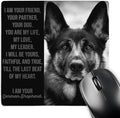 3dRose - Stamp City - Typography - Dogs - Poetry - German Shepherd Dog Poem with Black and White Photograph of a Shepherd - Mouse Pads (mp-337335-1)